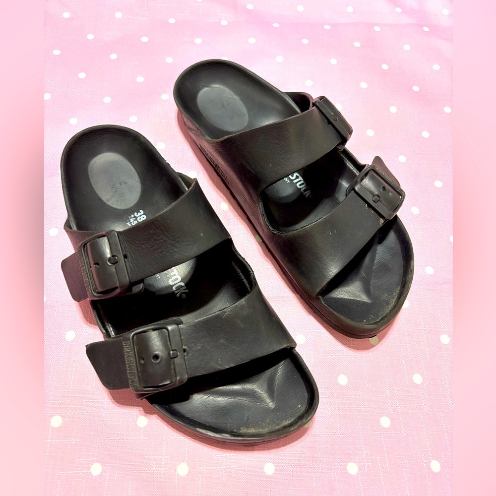 Birkenstock Black Double Buckle Slide Sandals